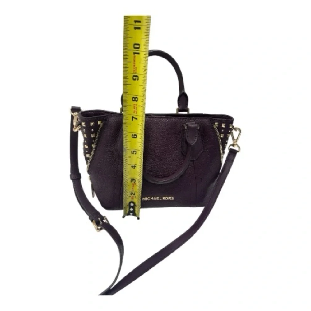 Michael Kors Dark Purple Studded Satchel  Rare XS Aria Studded Satchel Crossbody